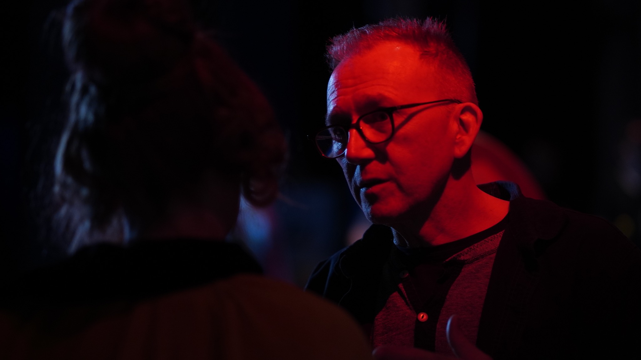 Carl Bessai directing on set