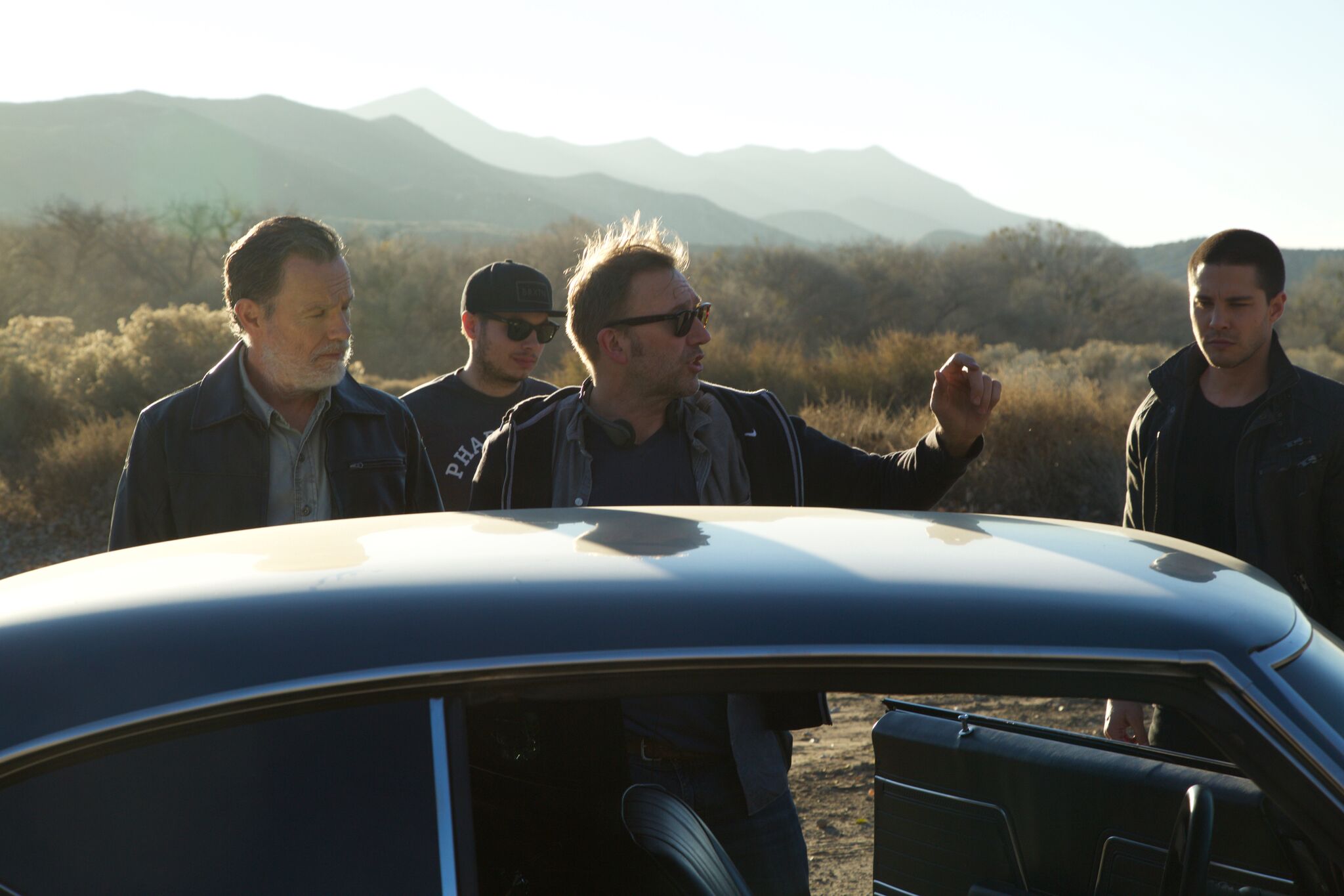 Carl Bessai directing on set